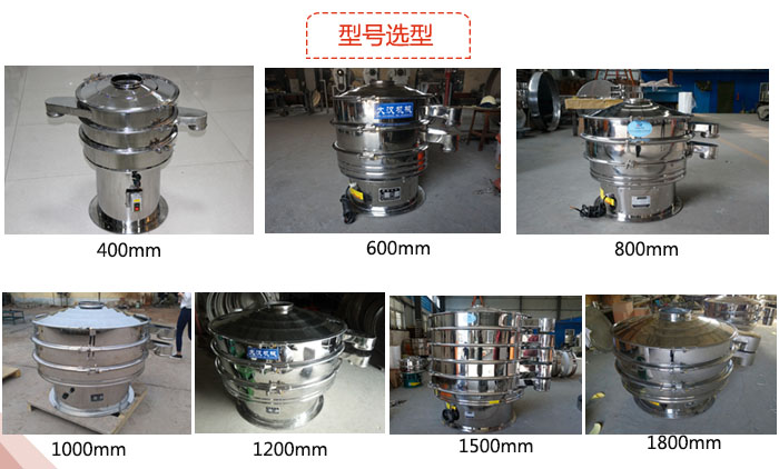 食品振動(dòng)篩型號分類展示圖